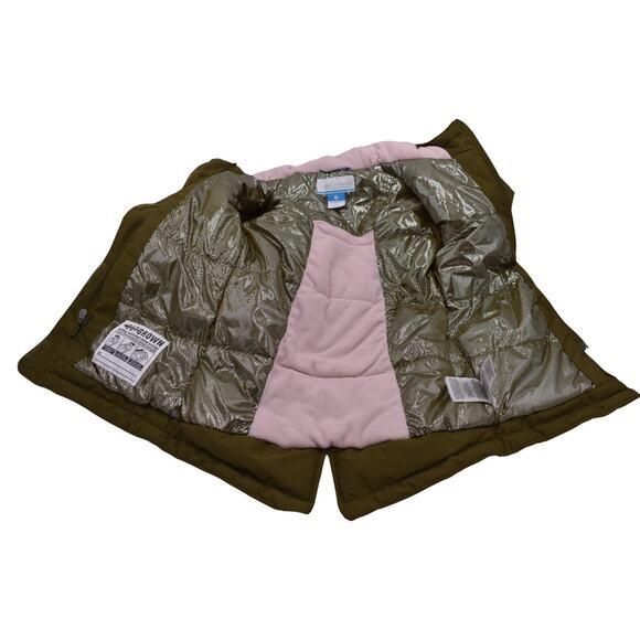 Columbia Winter Jacket - Green Hooded Lined Outgrown - Youth Girls Kids XXS 4/5 - Picture 3 of 6